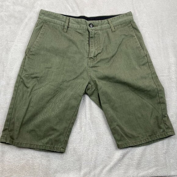 Volcom Men's Shorts Size 28 Cargo Class Olive Green Classic Casual - Picture 7 of 7